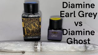 Fountain Pen Ink Comparison  Diamine Earl Grey vs Diamine Ghost [upl. by Nylak]