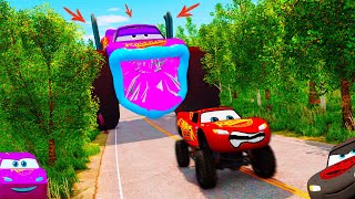 Best Live ActionPacked Adventure Lightning McQueen vs Giant Spider Monsters  Epic Stunts BeamNG [upl. by Willis]