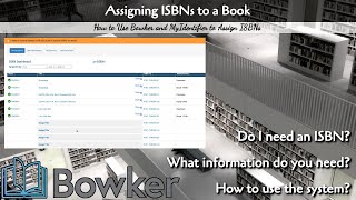 Using Bowker to Assign ISBNs [upl. by Darnall]