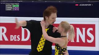 Evgenia Tarasova and Vladimir Morozov RUS Free Skate FS ISU Europeans 2018 1st place French audio [upl. by Lyrrehs71]