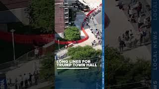 Drone shows long line waiting for Trump town hall in Harrisburg [upl. by Oedama]