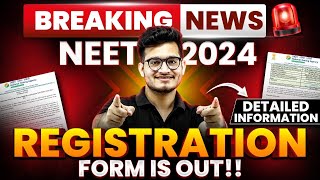 NEET 2024 NTA LATEST UPDATE 🚨 NEET Registration Application Form OUT 🚀 NEET2024 [upl. by Aramal]