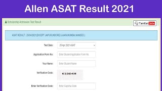 How to check results of Allen ASAT exam 2021 [upl. by Odlonyer]