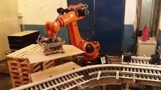 KUKA Krc4 palletizing robot  Application from Robotsistem [upl. by Ainafetse]