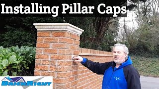 bricklaying Installing pillar caps [upl. by Ennywg]