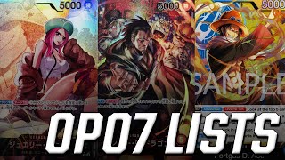 OP07 DECK LISTS  Bonney Dragon ST13 Ace Enel Sakazuki  One Piece Trading Card Game [upl. by Einnol]