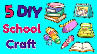 5 EASY CRAFT IDEAS  School Craft Idea  DIY Craft School hacks Origami craftpaper craft idea [upl. by Namaj]