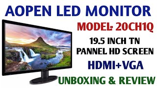 AOPEN 20CH1Q 195 INCH LED MONITOR UNBOXING amp REVIEW [upl. by Animsay427]