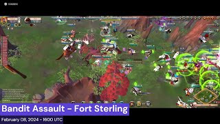 Fort Sterling Bandit Assault  Blight Staff POV  Albion Online East 080220241600 [upl. by Yrak124]