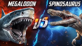 Megalodon VS Spinosaurus [upl. by Ahserkal285]