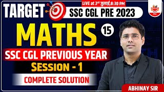 Target SSC Pre 2023  SSC CGL Pre 2022 Maths Previous Year Paper Solution  Abhinay Sir [upl. by Anyahc655]