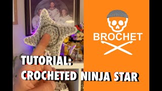 Crocheted Ninja Star Tutorial brochet crochet crochettutorial [upl. by Romeo]