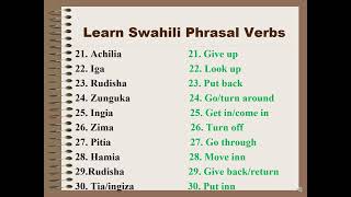 40 Selected Swahili Phrasal Verbs [upl. by Ehav296]