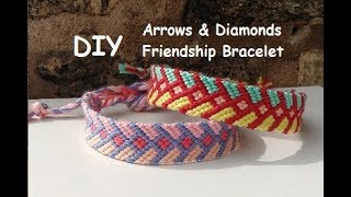 Diamond Tipped Chevrons Friendship Bracelet Method 1 Tutorial [upl. by Towill]