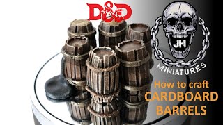 How to Craft Fantasy Barrels out of Cardboard suitable for DampD WHFB Frostgrave Mordheim [upl. by Anileve]