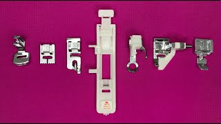 7 Different types of presser foot and their uses  Sewing tips tutorial for beginners [upl. by Gen730]