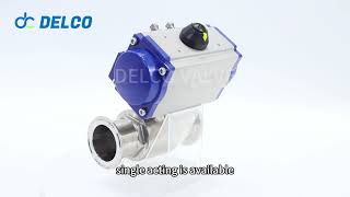 DELCO 2 Way Pneumatic Operated Sanitary Ball Valve [upl. by Sumaes]