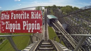 Zippin Pippin Roller Coaster POV Bay Beach Amusement Park Wisconsin Elvis Presley [upl. by Jalbert]