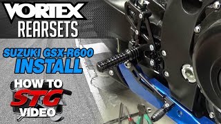 How To Install Vortex Rear Sets on a 2015 Suzuki GSXR600 from SportbikeTrackGearcom [upl. by Pessa274]