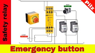 Wiring safety relay Pilz PNOZ and emergency stop button [upl. by Aiclef]