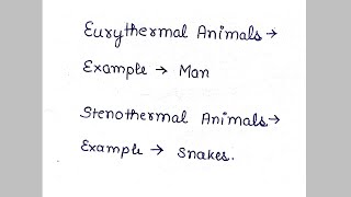 eurythermal animals and stenothermal animals with examples [upl. by Simmie]