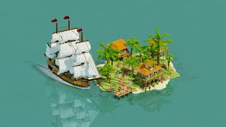 Creating Minecraft Tropical Island Render in Blender [upl. by Hanshaw]