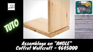 Comment réaliser un Assemblage tourillon quoten anglequot avec le coffret Wolfcraft 4645000 [upl. by Ahsiei274]