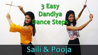 Dandiya Dance Steps Video  Learn 3 Easy Dandiya Steps For Beginners  Navaratri Dandiya Dance Songs [upl. by Asiak560]