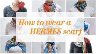 【完全保存版】《日本で1番わかりやすい》エルメススカーフ★簡単で華やかな巻き方★ scarffashionhermes スカーフの巻き方 [upl. by Oiratnom]