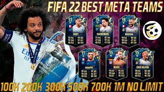 FIFA 22 BEST ULTIMATE TEAMS FIFA 22 100K 200K 300K 500K 700K 1M SQUAD BUILDER 66 [upl. by Lyndsay]