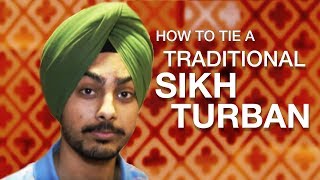 How to tie a traditional Sikh turban [upl. by Brunn619]