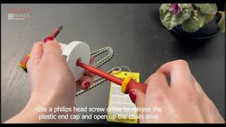 Change a broken chainchaindrive on ACMEDA Clutch  Roller Blind repair [upl. by Ardiedal]