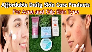 Affordable Daily Skin Care Products for Acne and Oily Skin Type  acneskin lifestylewithsadia [upl. by Nikita]