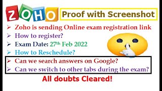 🔥Big Update Zoho is sending online exam registration mail  Exam Date  Cheating Tips for Exam😂😂😂 [upl. by Resa]