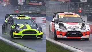 Valentino Rossi Vs Robert Kubica  2014 Monza Rally Master Show [upl. by Ainelec]