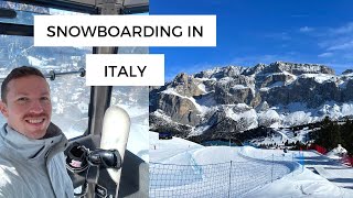 Snowboarding in the Dolomites Sella Ronda Italy Where to Park Canazei Dolomite Super Ski Pass [upl. by Nivrek]