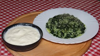 Burani me spinaq per 10 minuta  Spinach rice recipe [upl. by Sire420]