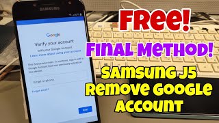 Final Method Samsung J5 2017 SMJ530F Remove Google account bypass FRP FREE [upl. by Galliett663]