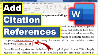 How to Add Citation and References in Word  Add Citation In Word  Add References In Word [upl. by Endres254]