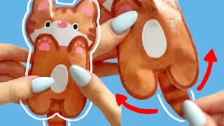 MOVING TAIL cat paper squishy ✨ make your own HOW TO [upl. by Noyes]