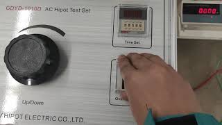 HV HIPOT GDYD1010D AC HIPOT TEST SET LV current test [upl. by Eramat]