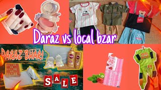 daraz onlineshopping vs local bzar 3000 mein Etna zaida Saman😱😊Shaista Shabbir ✨ daraz haul sale [upl. by Koralie]