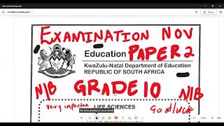 Grade 10 Life Sciences Paper 2 November 2023 [upl. by Irakab]