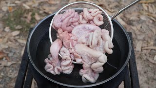 Fried Chitterlings Recipe  How to Cook Chitlins in my Village [upl. by Iviv]