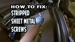 Sheet metal screw hole repair The Easy way Door panel repair [upl. by Eelahc281]