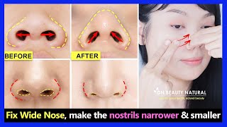 Fix wide nose without surgery make the nostrils narrower and smaller the nose tip to point up [upl. by Koal205]