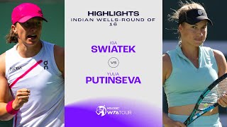 Iga Swiatek vs Yulia Putintseva  2024 Indian Wells Round of 16  WTA Match Highlights [upl. by Karlow347]