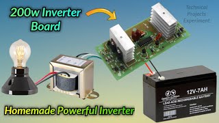 200w Powerful Inverter Making At Home  200 Watt Inverter Board  Power Inverter [upl. by Reynard807]