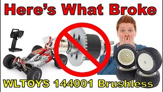 Here’s What Broke WLtoys 144001 LC Racing EMB tires differential break problem failure issue sound [upl. by Atilrak]