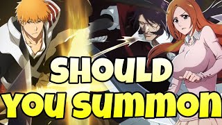 SHOULD YOU SUMMON END OF YEAR ICHIGO ADOLF YHWACH JUGRAM 20 ORIHIME BANNER BREAKDOWN AND STUFF [upl. by Horlacher]